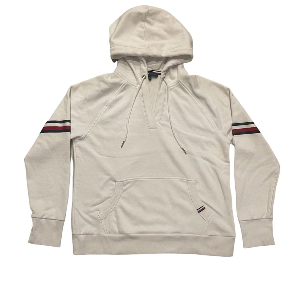 Tommy Hilfiger White Pullover Hoodie Size Large